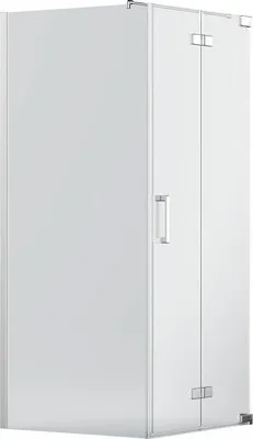 Produktbild von Jungborn Duschtür mit Seitenwand SETTE Drehfalttür rechts Seitenwand links 100 x 100 cm Profilfarbe chrom Klarglas mit s