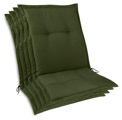 Image de Lot de 4 coussins d'assise haut de gamme Beautissu pour fauteuil bas 105 x 50 x 7 cm, vert foncé