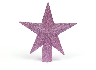 Immagine prodotto di Punta per albero di Natale, stella scintillante, rosa, 15,2 cm