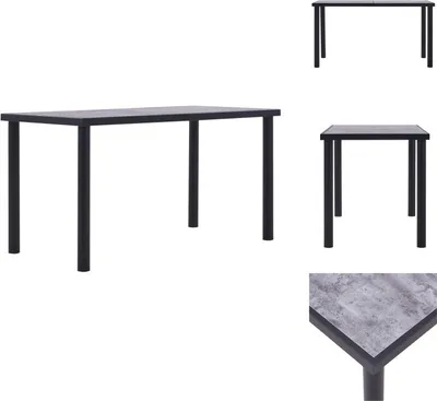 Obrázok produktu pre vidaXL Jedálenský stôl čierno-betónový sivý 140 x 70 x 75 cm MDF - Jedálenské stoly