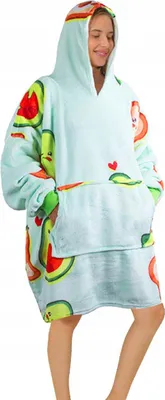 Produktbild von Hoodie Decke Awokado XXL warm flauschig Oversize mit Kapuze ideal Entspannung Sofa Winter Geschenkidee