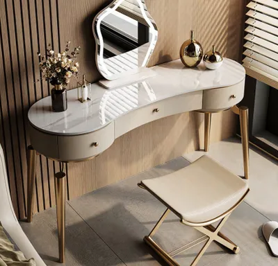 Immagine prodotto di Tavola da toilette moderna Mobili per la camera da letto Tavola da toilette con 3 cassetti