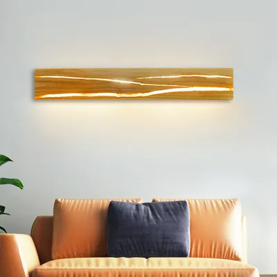 Produktbild von ZMH Holz Wandleuchte LED 8W Wandlampe innen Holz Flurlampe  Wohnzimmerlampe warmweiß für Schlafzimmer Flur