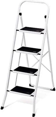 Produktbild von House Day 4 Stufen Trittleiter klappbare Trittleiter 90cm (B) x 128cm(H), Klapptritt, Stehleiter, rutschfest, bis zu 150kg belastbar