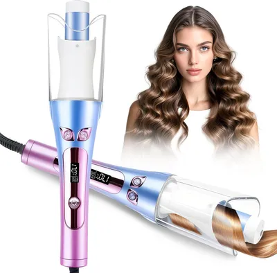 Produktbild von 6-Sek-Schnellheizung automatischer Lockenstab – 8 Temperaturstufen, Anti-Verhedderung, LCD-Anzeige für alle Frisuren