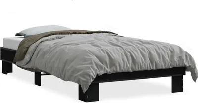 Immagine prodotto di vidaXL Struttura del letto nera 75x190 cm in legno e metallo