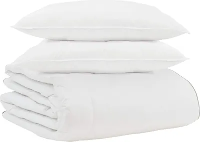 Produktbild von vidaXL Winterbettdecke mit Kissen 3 pcs Weiß Daunenfeder