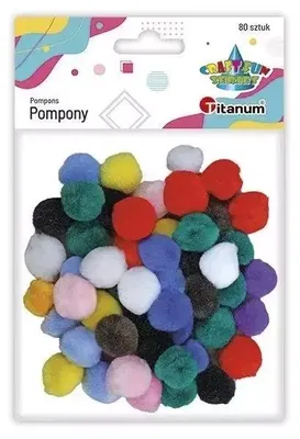Produktbild von Acrylpompons, 15 mm, Farbmischung, 80 Stück – Titanum