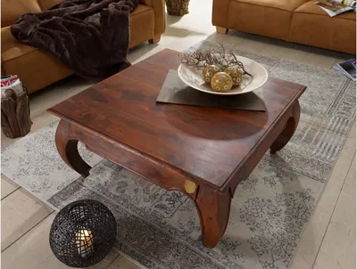 Produktbild von MASSIVMOEBEL24 Couchtisch Akazie 120x120x40 nougat lackiert OPIUM #624