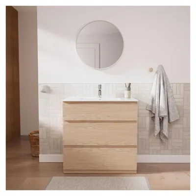 Image de Meuble simple vasque SORRENTO 80cm - avec plan vasque céramique