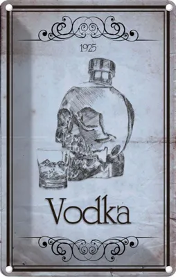 Produktbild von vianmo Blechschild 18x12 cm Alkohol 1925 Vodka Totenkopf Essen Trinken Bar Club