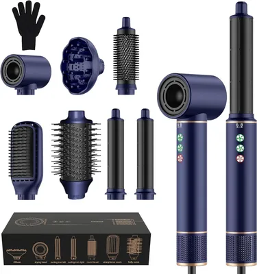 Produktbild von 7-in-1 Air Styler 1300W mit 110.000 U/min, Warmluftbürste, Haartrockner, Lockenstyler, Glättbürste, Diffusor, Ionenpflege