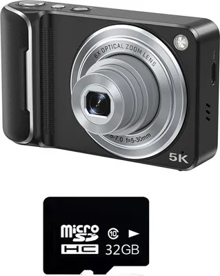 Produktbild von INF 6x Optischer Zoom Digitalkamera mit 32GB TF Karte - HD Mini Selfie Kamera Schwarz