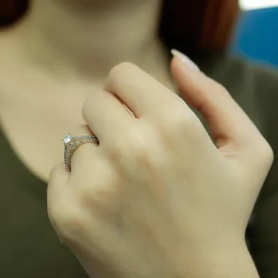Produktbild von 0,60 Carat Diamant Solitär Ring Antragsring 14 Karat Weißgold