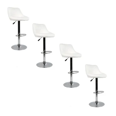 Produktbild von Barhocker 4er Set Drehbare Barstuhl Küchenhocker aus Kunstleder Höhenverstellbar weiß