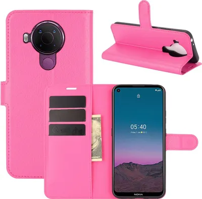 Image de Étui de protection pour Nokia 5.4, coque de téléphone, étui, pochette, étui portefeuille rabattable, couleur : rose
