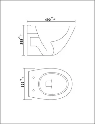 Produktbild von Wand-WC Tiefspüler ohne Spülrand kurz manhattan glänzend ohne WC-Sitz