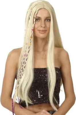 Produktbild von Hippieperücke Flowerpowerperücke Happy Girl blond