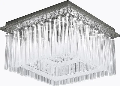 Produktbild von LED Deckenlampe, Chrom, Glasstäbe, Kristalle, klar