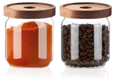 Immagine prodotto di Omgoods - Set di 2 barattoli di vetro ermetici per la conservazione degli alimenti