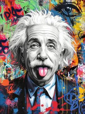 Produktbild von Leinwandbild Einstein Graffiti 57x77 cm