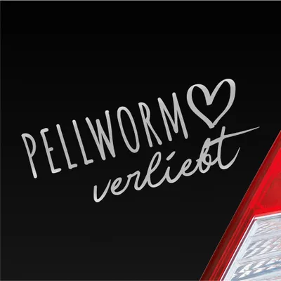 Produktbild von Auto Aufkleber Pellworm verliebt Herz Insel Nordsee Liebe Car 19x8 cm Silber Sticker Heckscheibenaufkleber