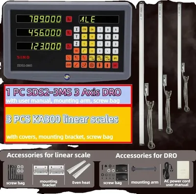Obrázek produktu pro Digitální zobrazovací systém, 3osý DRO, rozlišení 5 µm, 5um-3 osy DRO kit 1