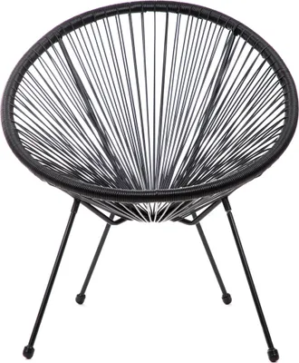 Produktbild von HOMLA Fotel ACAPULCO FIESTA z okrągłej linki technorattan czarny 70x73x80 cm