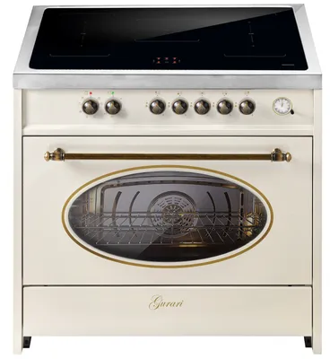 Produktbild von GURARI Induktions-Standherd E 913 RU CR, Retro Range Cooker 90 cm/ FLEX ZONEN/ Booster/ 5 Zonen / 121L
