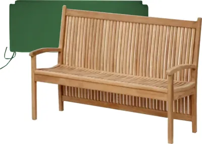 Produktbild von Gartenbank Pescara Teak Massivholz 120 cm Grün