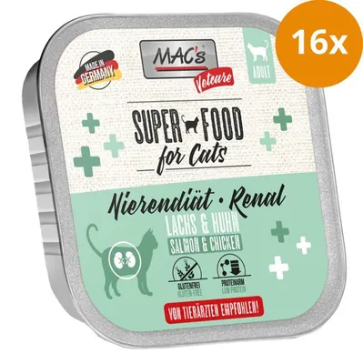 Produktbild von MAC's Cat Vetcare Lachs & Huhn Nierendiät 100g, Adult, Huhn, Lachs, 100 g