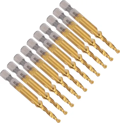 Image de 10pcs M4 HSS Screw Tap Kit High Speed Steel 3.3mm Drill Bits Hex Shank Tapping Tools