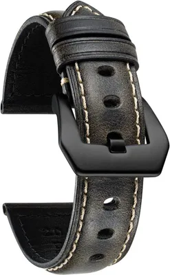 Image de Bracelet de montre en cuir, huilé et ciré, de 18 mm à 26 mm, bracelet de remplacement vintage pour montre