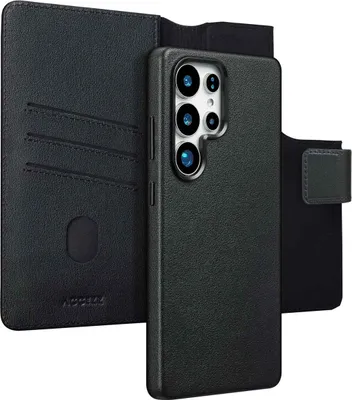 Zdjęcie produktu dla Accezz Leather Bookcase 2-w-1 z MagSafe dla Samsung Galaxy S25 Ultra - Onyx Black