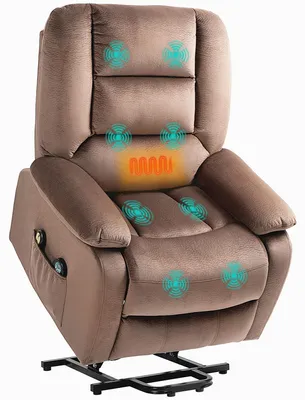 Produktbild von HOMCOM Fernsehsessel mit Aufstehhilfe Relaxsessel mit Liege-/Massagefunktion