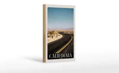 Produktbild von Holzschild Reise 12x18cm California Amerika Strand Straße Wüste