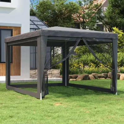 Produktbild von vidaXL Partyzelt mit 4 Mesh-Seitenwänden Anthrazit 3x4 m HDPE