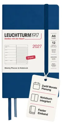 Produktbild von LEUCHTTURM1917 Wochenkalender 2027 Pocket (A6) mit Notizbuch, liniert - Terminpl