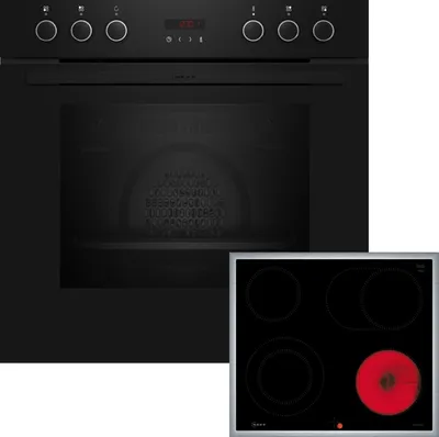 Produktbild von Neff E2CCG6AK3 + M16SRF0M0 + Z11TI15X0, Glaskeramikkochfeld, 4 Zone(n), Glaskeramik, Schwarz, Touchsteuerung, 58,3 cm