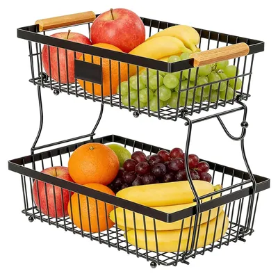 Produktbild von Obstkorb mit 2 Etagen und Bananenhaltern