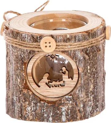 Produktbild von Windlicht rondin holz und passendes glas - Feeric Lights & Christmas
