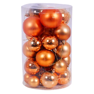 30tlg. Christbaumkugeln Weihnachtskugeln Schmuckkugeln orange Ø 4/5/6/7cm
