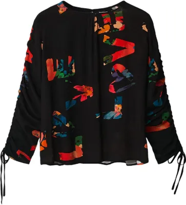 Image de Blouse DESIGUAL pour femme, en viscose, noire, GR71777 - Taille : XS