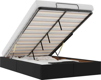 Produktbild von vidaXL Ottoman-Bett ohne Matratze Schwarz 120x200 cm Kunstleder