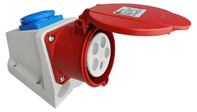 Produktbild von Kombi-Wandsteckdose 5-polig CEE 32A IP44 Schuko 230V 3141