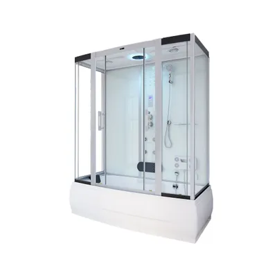 Produktbild von HOME DELUXE - Dampfdusche DIAMOND BIG - Weiß, Maße: 190 x 100 x 220 cm - inkl. Radio, Regendusche und komplettem Zubehör I Dampfsauna, Badewanne, Whirlpool, Dusche