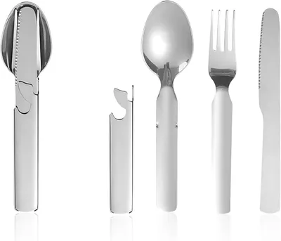 Produktbild von Camping Besteckset 4-teilig, Edelstahl, für Camping
