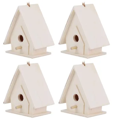 Productafbeelding van Vogelhuisjes voor Buiten, Vogelhuisjes voor Buiten met Hout, 4 Stuks voor Tuinbinnenplaatsdecoratie