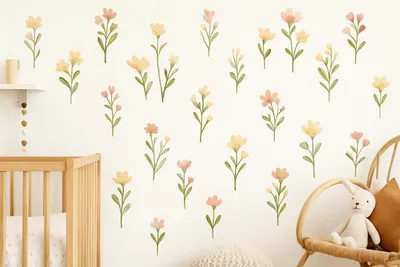 Boho-Blumen für das Kinderzimmer – Decords Wandtattoo, Produktansicht 1