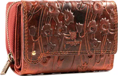 Produktbild von MATADOR PERTH Damen Leder Geldbörse Portemonnaie Blumen Braun